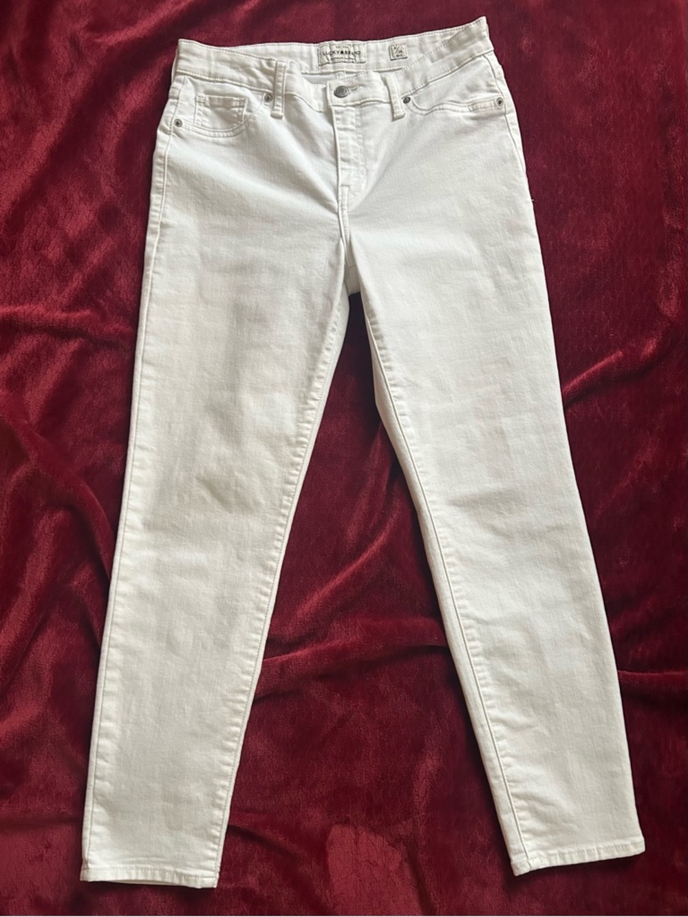 Lucky Brand Ava Skinny White Ankle Jeans